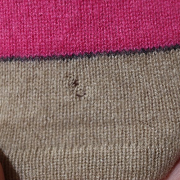 Brunello Cucinelli Cashmere Tie-Front Cardigan Pink Beige Stripe XL - Picture 14 of 16